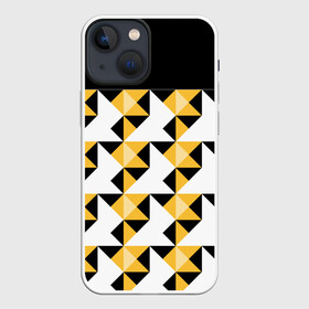Чехол для iPhone 13 mini с принтом Черно желтый геометрический ,  |  | абстрактный | геометрический | желтый | молодежный | мужской | разноцветный | современный | черный
