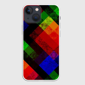 Чехол для iPhone 13 mini с принтом Яркий геометрический узор ,  |  | абстрактный | геометрический | красный | модный узор | молодежный | мраморный | синий