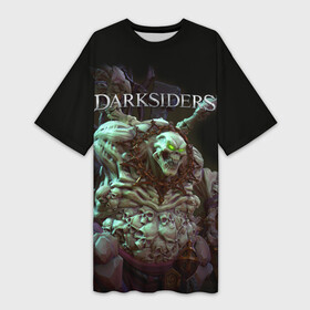 Платье-футболка 3D с принтом Гнев Войны | Darksiders (Z) ,  |  | darksiders | darksiders 2 | darksiders 3 | ulthane | wrath of war | всадник апокалипсиса | гнев войны | обугленный совет | руина | ультэйн