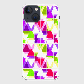 Чехол для iPhone 13 mini с принтом Абстрактный яркий узор ,  |  | абстрактный | геометрические фигуры | детский | зеленый | клетчатый узор | летний | популярный | розовый | сиреневый | современный | треугольники