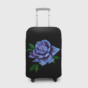 Чехол для чемодана 3D с принтом Сапфировая роза , 86% полиэфир, 14% спандекс | двустороннее нанесение принта, прорези для ручек и колес | rose | лазурная | роза | сапфир | сапфировая | сапфировый | цветок | цветочек | цветочки | цветы