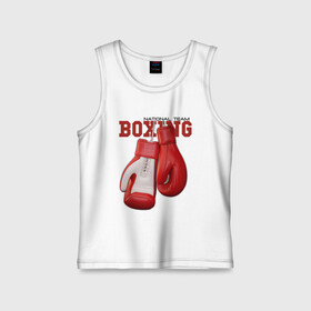 Детская майка хлопок с принтом BOXING ,  |  | box | boxing | fighter | figt | mma | national | sport | team | боец | бои | бокс | боксер | единоборства | перчатки | сборная | спорт