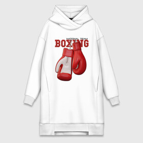 Платье-худи хлопок с принтом BOXING ,  |  | box | boxing | fighter | figt | mma | national | sport | team | боец | бои | бокс | боксер | единоборства | перчатки | сборная | спорт