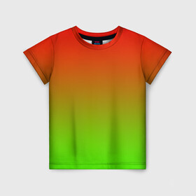 Детская футболка 3D с принтом Градиент Яблоко , 100% гипоаллергенный полиэфир | прямой крой, круглый вырез горловины, длина до линии бедер, чуть спущенное плечо, ткань немного тянется | градиент | желтый | зеленый | красный | перелив | переход | фрукты | цвета | яблоко