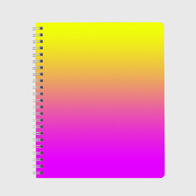 Тетрадь с принтом Яркий рассвет , 100% бумага | 48 листов, плотность листов — 60 г/м2, плотность картонной обложки — 250 г/м2. Листы скреплены сбоку удобной пружинной спиралью. Уголки страниц и обложки скругленные. Цвет линий — светло-серый
 | градиент | желтый | перелив | переход | рассвет | розовый | сереневый | сиреневый | солнце | феолетовый | фиолетовый | цвета | яркий