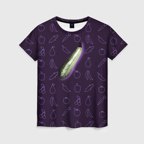 Женская футболка 3D с принтом Сбор урожая. Кабачок , 100% полиэфир ( синтетическое хлопкоподобное полотно) | прямой крой, круглый вырез горловины, длина до линии бедер | бесполезный овощ | зачем кабачок | кабачки | кабачок | овощи | урожай