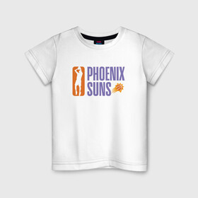 Детская футболка хлопок с принтом NBA - Suns , 100% хлопок | круглый вырез горловины, полуприлегающий силуэт, длина до линии бедер | Тематика изображения на принте: basketball | mvp | nba | phoenix | sport | streetball | suns | аризона | баскетбол | игра | крис пол | мяч | нба | санс | спорт | стритбол | тренер | финикс | чемпион