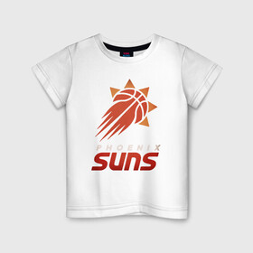 Детская футболка хлопок с принтом Suns Basketball , 100% хлопок | круглый вырез горловины, полуприлегающий силуэт, длина до линии бедер | Тематика изображения на принте: basketball | mvp | nba | phoenix | sport | streetball | suns | аризона | баскетбол | игра | крис пол | мяч | нба | санс | спорт | стритбол | тренер | финикс | чемпион