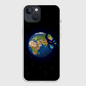 Чехол для iPhone 13 с принтом Разрушение земли ,  |  | art | pixel | pixelart | звезды | земля | земля в космосе | космос | пиксели | пиксель | пиксельарт | разрушение земли