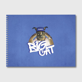 Альбом для рисования с принтом Big Cat Floppa , 100% бумага
 | матовая бумага, плотность 200 мг. | Тематика изображения на принте: flopa | floppa | большой | каракал | кот мем | мем с котом | русский кот | флопа | флоппа | шлёпа