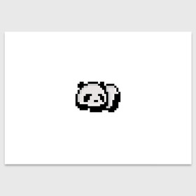 Поздравительная открытка с принтом Панда , 100% бумага | плотность бумаги 280 г/м2, матовая, на обратной стороне линовка и место для марки
 | art | pixel | pixelart | милаха | милая панда | панда | панда пиксель арт | пиксели | пиксель | пиксельарт | спящая панда