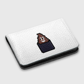 Картхолдер с принтом с принтом Смешная какашка , натуральная матовая кожа | размер 7,3 х 10 см; кардхолдер имеет 4 кармана для карт; | art | pixel | pixelart | милаха | пиксели | пиксель | пиксельарт