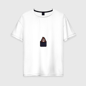 Женская футболка хлопок Oversize с принтом Смешная какашка , 100% хлопок | свободный крой, круглый ворот, спущенный рукав, длина до линии бедер
 | art | pixel | pixelart | милаха | пиксели | пиксель | пиксельарт