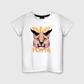 Детская футболка хлопок с принтом Big Cat  Floppa , 100% хлопок | круглый вырез горловины, полуприлегающий силуэт, длина до линии бедер | flopa | floppa | каракал | кот мем | мем с котом | русский кот | шлёпа