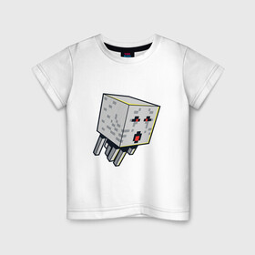 Детская футболка хлопок с принтом Майнкрафт Гаст Мaincraft Ghast , 100% хлопок | круглый вырез горловины, полуприлегающий силуэт, длина до линии бедер | ghast | maincraft | mob | pixel | unit | гаст | гасты | маинкрафт | майнкрафт | моб | персонаж | пиксели