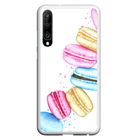 Чехол для Honor P30 с принтом Macarons. Нежный десерт , Силикон | Область печати: задняя сторона чехла, без боковых панелей | акварель | акварельные | десерт | десерты | макаронс | макаруны | пирожное | пирожные | разноцветные | сладости