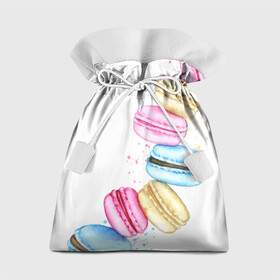 Подарочный 3D мешок с принтом Macarons. Нежный десерт , 100% полиэстер | Размер: 29*39 см | акварель | акварельные | десерт | десерты | макаронс | макаруны | пирожное | пирожные | разноцветные | сладости