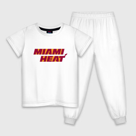 Детская пижама хлопок с принтом NBA - Miami Heat , 100% хлопок |  брюки и футболка прямого кроя, без карманов, на брюках мягкая резинка на поясе и по низу штанин
 | basketball | miami heat | mvp | nba | sport | streetball | wade | баскетбол | батлер | дуэйн уэйд | игра | майами хит | мяч | нба | спорт | стритбол | тренер | чемпион