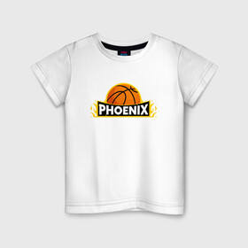 Детская футболка хлопок с принтом Phoenix Basketball , 100% хлопок | круглый вырез горловины, полуприлегающий силуэт, длина до линии бедер | Тематика изображения на принте: basketball | mvp | nba | phoenix | sport | streetball | suns | аризона | баскетбол | игра | крис пол | мяч | нба | санс | спорт | стритбол | тренер | финикс | чемпион