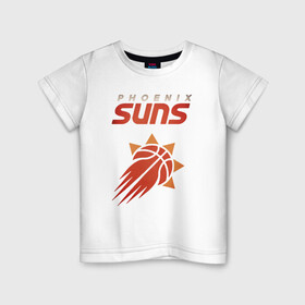 Детская футболка хлопок с принтом Phoenix Suns , 100% хлопок | круглый вырез горловины, полуприлегающий силуэт, длина до линии бедер | basketball | mvp | nba | phoenix | sport | streetball | suns | аризона | баскетбол | игра | крис пол | мяч | нба | санс | спорт | стритбол | тренер | финикс | чемпион