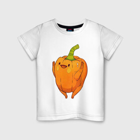 Детская футболка хлопок с принтом Свежая паприка , 100% хлопок | круглый вырез горловины, полуприлегающий силуэт, длина до линии бедер | арт | мило | милота | овощ | овощи | паприка | перец | перчик | приправа | рисунок | свежие овощи | свежий овощ | свежий продукт