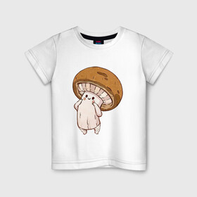 Детская футболка хлопок с принтом Шампиньончик , 100% хлопок | круглый вырез горловины, полуприлегающий силуэт, длина до линии бедер | Тематика изображения на принте: арт | гриб | грибочек | мило | милота | овощ | овощи | рисунок | свежие овощи | свежий овощ | свежий продукт | шампиньон