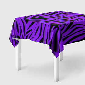 Скатерть 3D с принтом Абстрактный узор зебра  , 100% полиэстер (ткань не мнется и не растягивается) | Размер: 150*150 см | абстрактный | женский | зебра | креативный | модный | полосы | популярный | современный | черный и фиолетовый