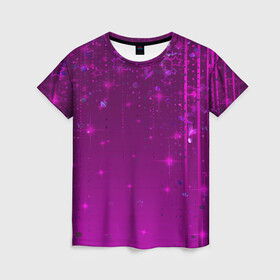 Женская футболка 3D с принтом Абстрактный фон фуксия , 100% полиэфир ( синтетическое хлопкоподобное полотно) | прямой крой, круглый вырез горловины, длина до линии бедер | детский | звезды | малиновый | модный | молодежный | пурпурный | современный | фуксия | яркий узор