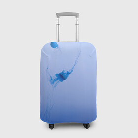 Чехол для чемодана 3D с принтом МЕДУЗЫ | ГРАДИЕНТ , 86% полиэфир, 14% спандекс | двустороннее нанесение принта, прорези для ручек и колес | gradient | абстракция | амбре | вода | голубая | голубое | градиент | градиент и ничего лишнего | градиенты | медуза | море | на каждый день | океан | синее | синий | синяя | текстура
