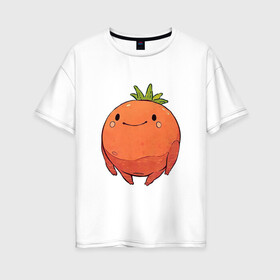 Женская футболка хлопок Oversize с принтом Большой томат , 100% хлопок | свободный крой, круглый ворот, спущенный рукав, длина до линии бедер
 | арт | мило | милота | овощ | овощи | помидор | рисунок | свежие овощи | свежий овощ | свежий продукт | томат