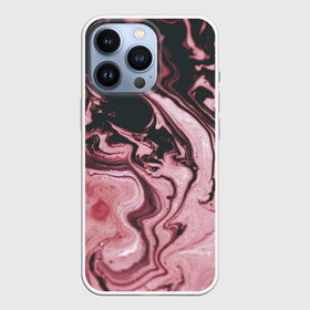 Чехол для iPhone 13 Pro с принтом Розовые Разводы С черными ,  |  | black | divorce | in the top | in the trend | pattern | pink | sports | style | youth | в топе | в тренде | молодежь | разводы | розовый | спорт | стиль | узор | черный