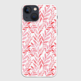 Чехол для iPhone 13 mini с принтом Пастельные растения ,  |  | живопись | краски | листья | паттерн | цветы