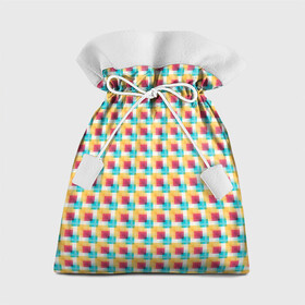 Подарочный 3D мешок с принтом Красочные кубы , 100% полиэстер | Размер: 29*39 см | квадраты | кубы | паттерн | пиксели | разноцветный