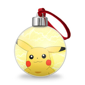 Ёлочный шар с принтом Sweet Pikachu , Пластик | Диаметр: 77 мм | anime | pikachu | pokemon | poket monster | poketmon | аниме | анимэ | карманные монстры | пикачу | покемон