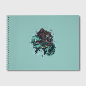 Альбом для рисования с принтом Домик Сквиртла , 100% бумага
 | матовая бумага, плотность 200 мг. | anime | pokemon | poket monster | poketmon | squirtle | аниме | анимэ | карманные монстры | покемон | сквиртл