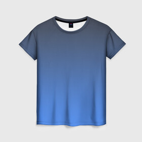 Женская футболка 3D с принтом DARK OCEAN GRADIENT , 100% полиэфир ( синтетическое хлопкоподобное полотно) | прямой крой, круглый вырез горловины, длина до линии бедер | абстракция | амбре | без дизайна | голубая | голубое | градиент | градиент и ничего лишнего | градиенты | на каждый день | синий | синяя | текстура | черная | черный