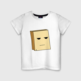 Детская футболка хлопок с принтом Бумажная доска , 100% хлопок | круглый вырез горловины, полуприлегающий силуэт, длина до линии бедер | ucet | webm | анонимус | лицо | пакет