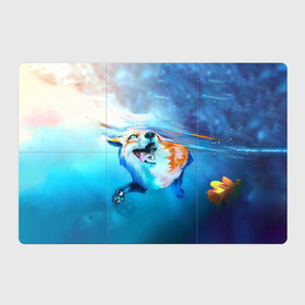 Магнитный плакат 3Х2 с принтом ПЛЫВУЩАЯ ЛИСИЧКА , Полимерный материал с магнитным слоем | 6 деталей размером 9*9 см | animal | art | fox | swim | water | вода | животные | звери | красота | лиса | лисичка | плутовка | река | рисунок | рыжая | фыр фыр