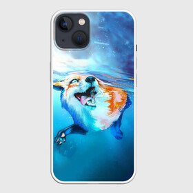 Чехол для iPhone 13 с принтом ПЛЫВУЩАЯ ЛИСИЧКА ,  |  | animal | art | fox | swim | water | вода | животные | звери | красота | лиса | лисичка | плутовка | река | рисунок | рыжая | фыр фыр