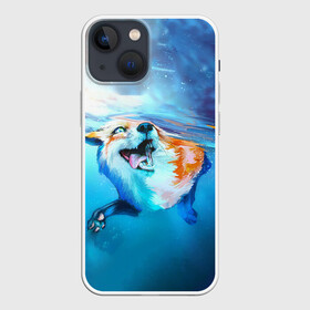 Чехол для iPhone 13 mini с принтом ПЛЫВУЩАЯ ЛИСИЧКА ,  |  | animal | art | fox | swim | water | вода | животные | звери | красота | лиса | лисичка | плутовка | река | рисунок | рыжая | фыр фыр