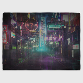 Плед 3D с принтом Neon Tokyo , 100% полиэстер | закругленные углы, все края обработаны. Ткань не мнется и не растягивается | anime | cyber | cyberpunk | japan | japanese | neon | retro | retro wave | road | street | tokyo | wave | аниме | дорога | иероглифы | кибер | киберпанк | неон | неоновый | ночной токио | ночь | ретро | свет | токио | улица | уличный | эстетика