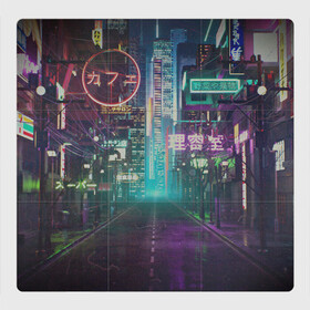Магнитный плакат 3Х3 с принтом Neon Tokyo , Полимерный материал с магнитным слоем | 9 деталей размером 9*9 см | anime | cyber | cyberpunk | japan | japanese | neon | retro | retro wave | road | street | tokyo | wave | аниме | дорога | иероглифы | кибер | киберпанк | неон | неоновый | ночной токио | ночь | ретро | свет | токио | улица | уличный | эстетика