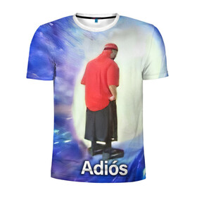 Мужская футболка 3D спортивная с принтом Adios , 100% полиэстер с улучшенными характеристиками | приталенный силуэт, круглая горловина, широкие плечи, сужается к линии бедра | adios | адидас | бабуля | бабушка | вселенная | космос | мемы | портал | прощание | черная дыра