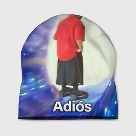 Шапка 3D с принтом Adios , 100% полиэстер | универсальный размер, печать по всей поверхности изделия | Тематика изображения на принте: adios | адидас | бабуля | бабушка | вселенная | космос | мемы | портал | прощание | черная дыра