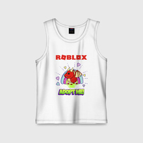 Детская майка хлопок с принтом ROBLOX / РОБЛОКС / ADOPT ME ,  |  | adopt me | blox fruits | noob | piggy | roblox | roblox games | roblox piggy | игра роблокс | нуб | роблокс | робукс | усынови меня.