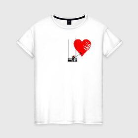 Женская футболка хлопок с принтом НАРИСОВАННОЕ СЕРДЦЕ , 100% хлопок | прямой крой, круглый вырез горловины, длина до линии бедер, слегка спущенное плечо | art | heart | illusion | love | paint | red | арт | иллюзия | искусство | кисть | краска | красный | любовь | маляр | рисунок | сердце | человек