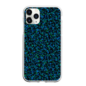 Чехол для iPhone 11 Pro матовый с принтом Абстрактный зелено-синий узор  , Силикон |  | абстрактный | вкрапления | зеленый | молодежный | мраморный | синий | современный | черный и синий