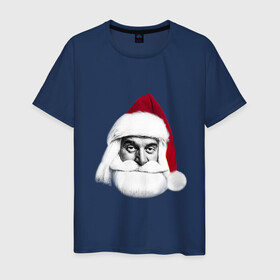 Мужская футболка хлопок с принтом Санта Клаус , 100% хлопок | прямой крой, круглый вырез горловины, длина до линии бедер, слегка спущенное плечо. | дед мороз | клаус | новый год | праздник | праздничный | рождество | санта