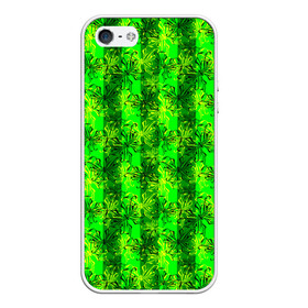 Чехол для iPhone 5/5S матовый с принтом Неоновый полосатый узор  , Силикон | Область печати: задняя сторона чехла, без боковых панелей | бабочки | вертикальные полосы | зеленый | летний | неоновый | неоновый зеленый | современный | яркий узор
