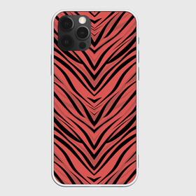 Чехол для iPhone 12 Pro с принтом Полосатый тигровый узор , силикон | область печати: задняя сторона чехла, без боковых панелей | абстрактный | коричневый | модный | оранжево коричневый | полосатый узор | терракотовый | тигровый | топовый
